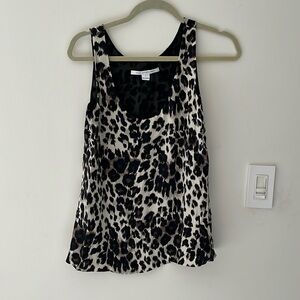 Designer Leopard Print Silk Tank Top